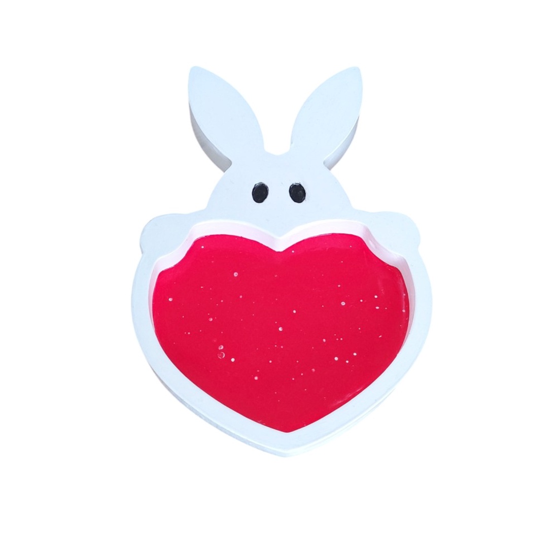 Platou decorativ iepuras cu inimioara rosie 4616 - decor de sărbători - decorațiuni de paște - coș de ouă - Artynos.ro