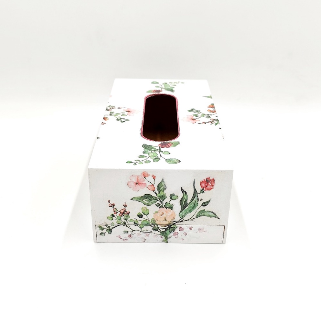 Cutie din lemn pentru servetele model floral, CS003 - casă & stil de viață - organizare & depozitare - suport batiste - Artynos.ro