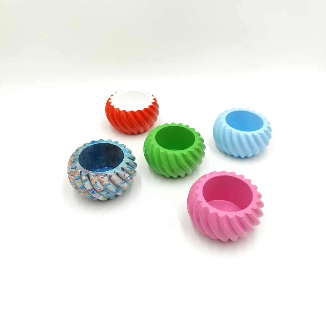 Recipient rotund bleu, turnat manual, vopsit si lacuit 46271 - casă & stil de viață - decorațiuni de casă - decorațiuni de masă și rafturi - boluri decorative - Artynos.ro