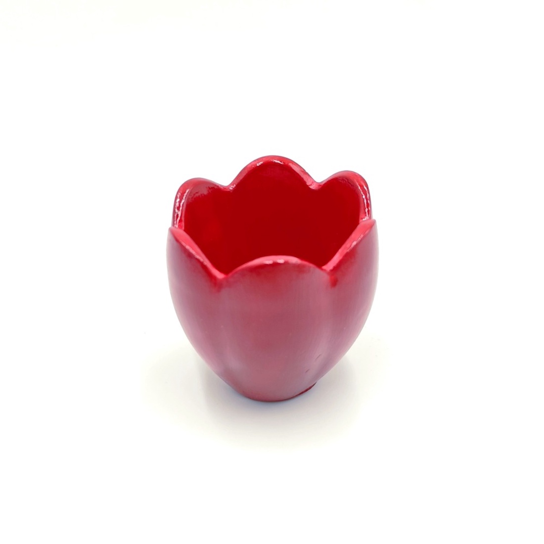 Recipient rosu inchis model lalea, turnat manual, vopsit si lacuit 46281 - casă & stil de viață - decorațiuni de casă - decorațiuni de masă și rafturi - boluri decorative - Artynos.ro