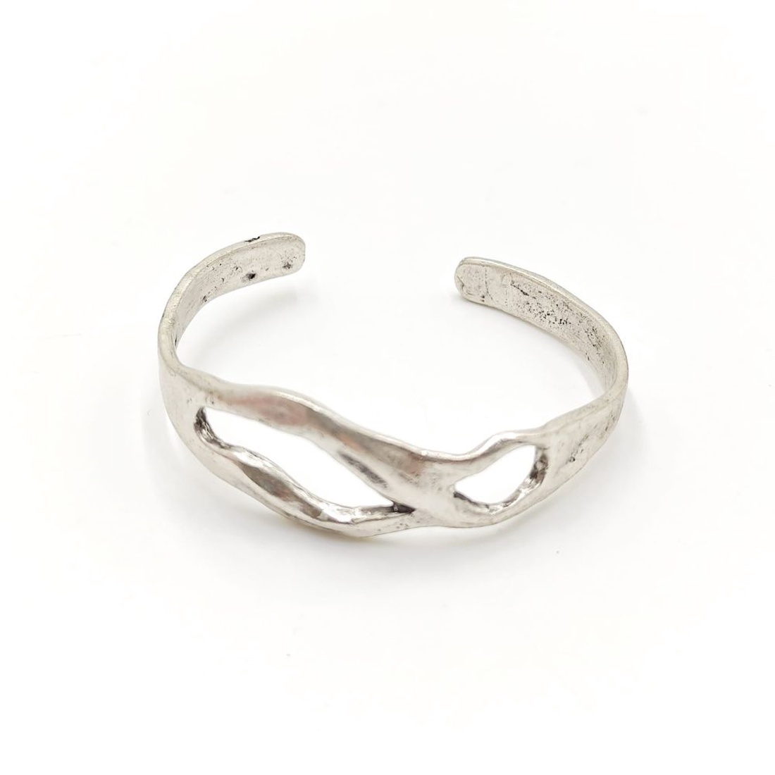 Brățară fixă, modernă cu forme organice Brz048 - bijuterii - brățări - brățări împletite - Artynos.ro