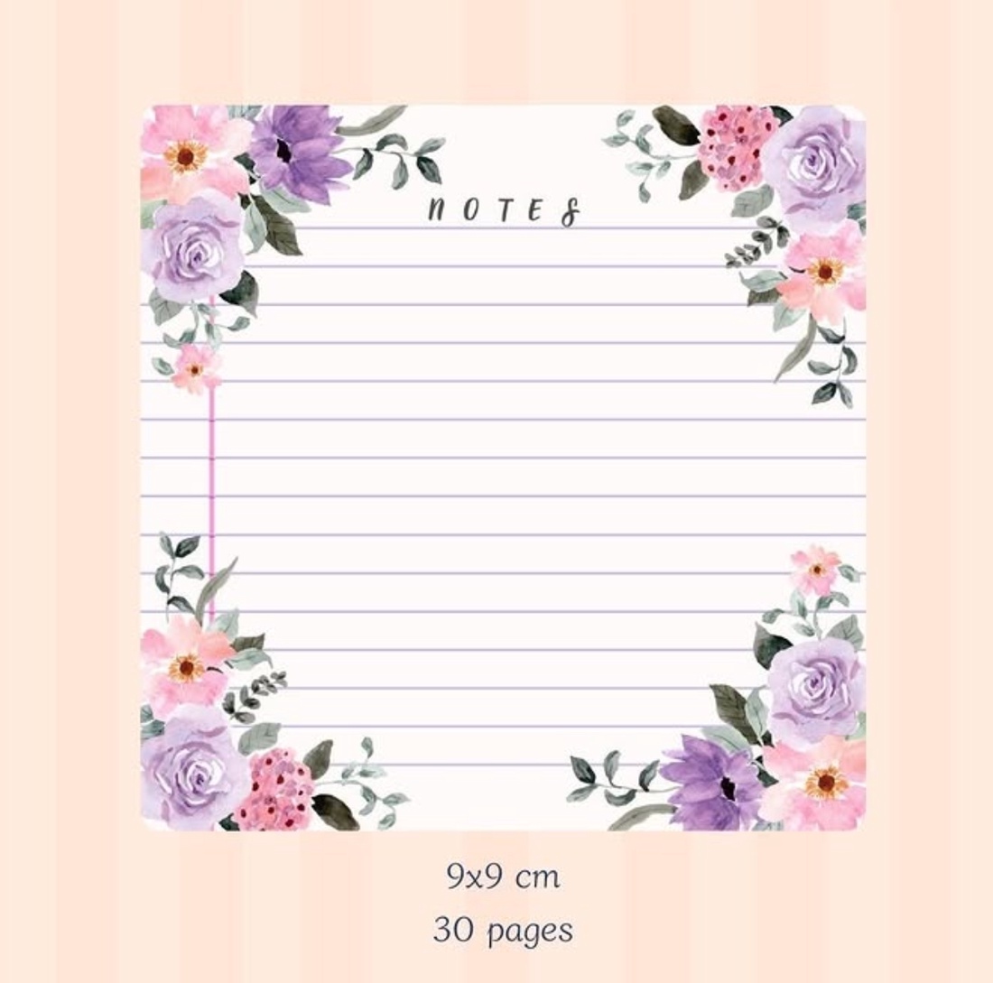 Lined Floral Memo Pad - casă & stil de viață - produse de papetărie - caiete și jurnale - Artynos.ro