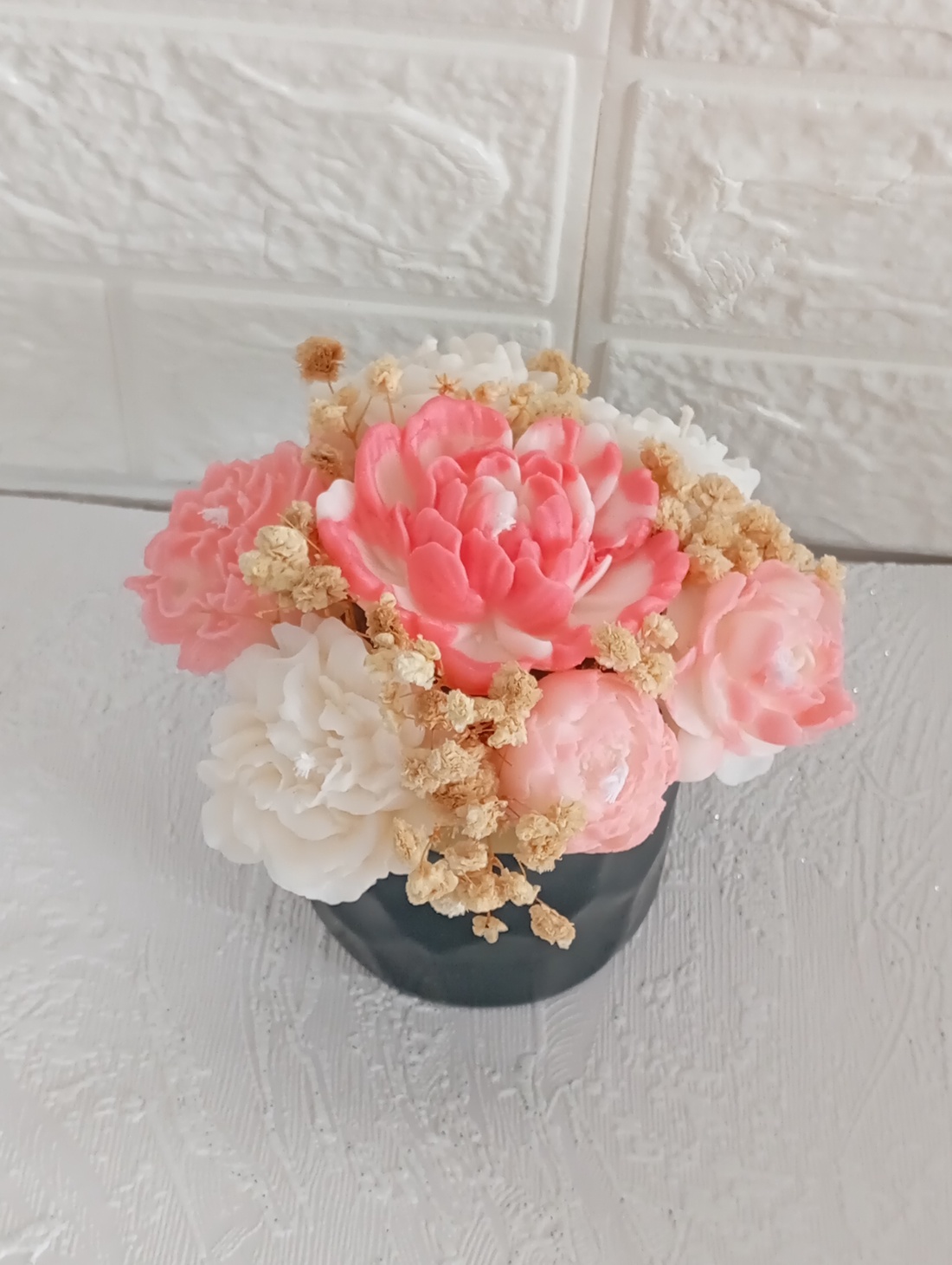 Aranjament flori ceara soia - casă & stil de viață - lumânări, parfumuri, arome - ceară parfumată - Artynos.ro