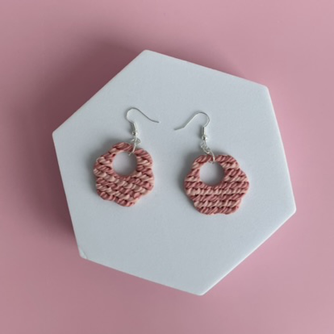 Cercei din lut polimeric ROSY CHEEKS #C0003 - bijuterii - cercei - cercei lungi - Artynos.ro