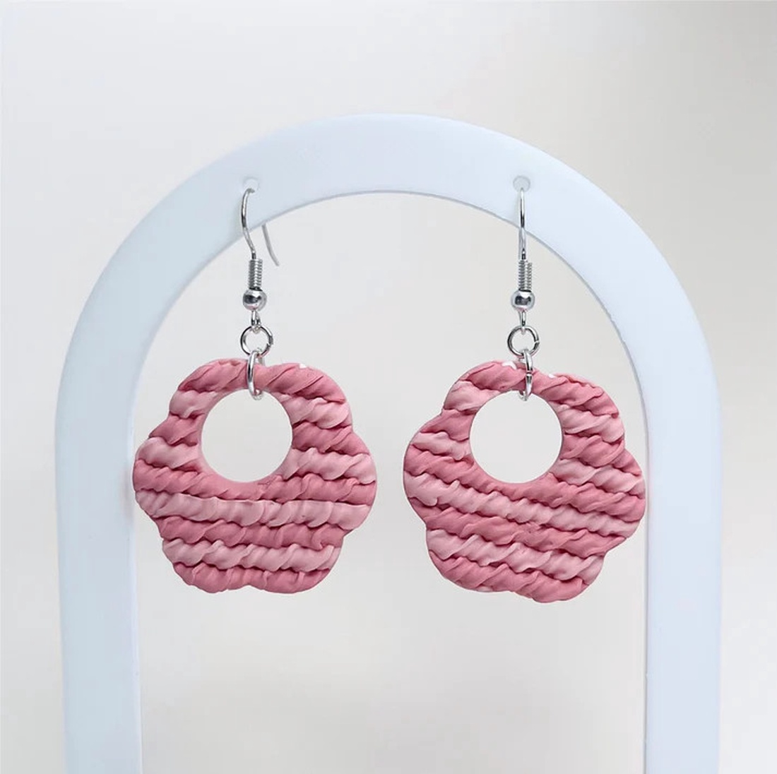 Cercei din lut polimeric ROSY CHEEKS #C0003 - bijuterii - cercei - cercei lungi - Artynos.ro