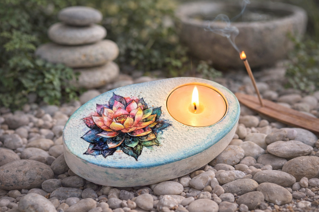 Suport decorativ pentru lumanare - lotus 115506 - casă & stil de viață - lumânări, parfumuri, arome - suport de lumânări - Artynos.ro