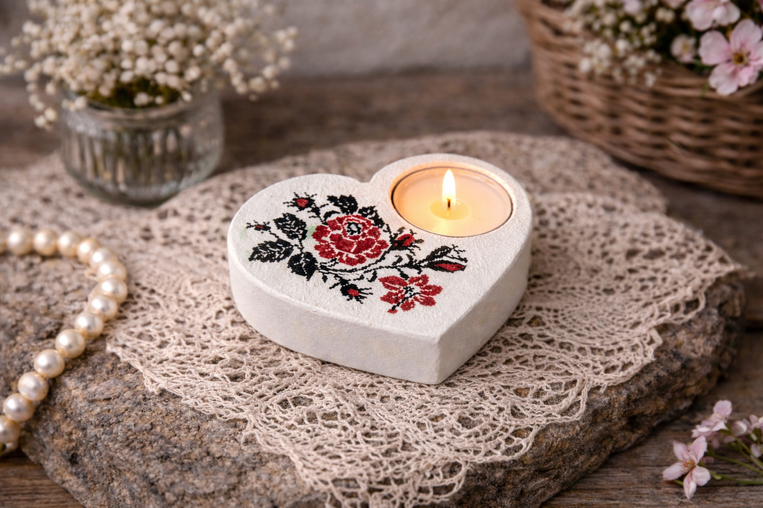 Suport decorativ pentru lumanare - model traditional 115300 - casă & stil de viață - lumânări, parfumuri, arome - suport de lumânări - Artynos.ro