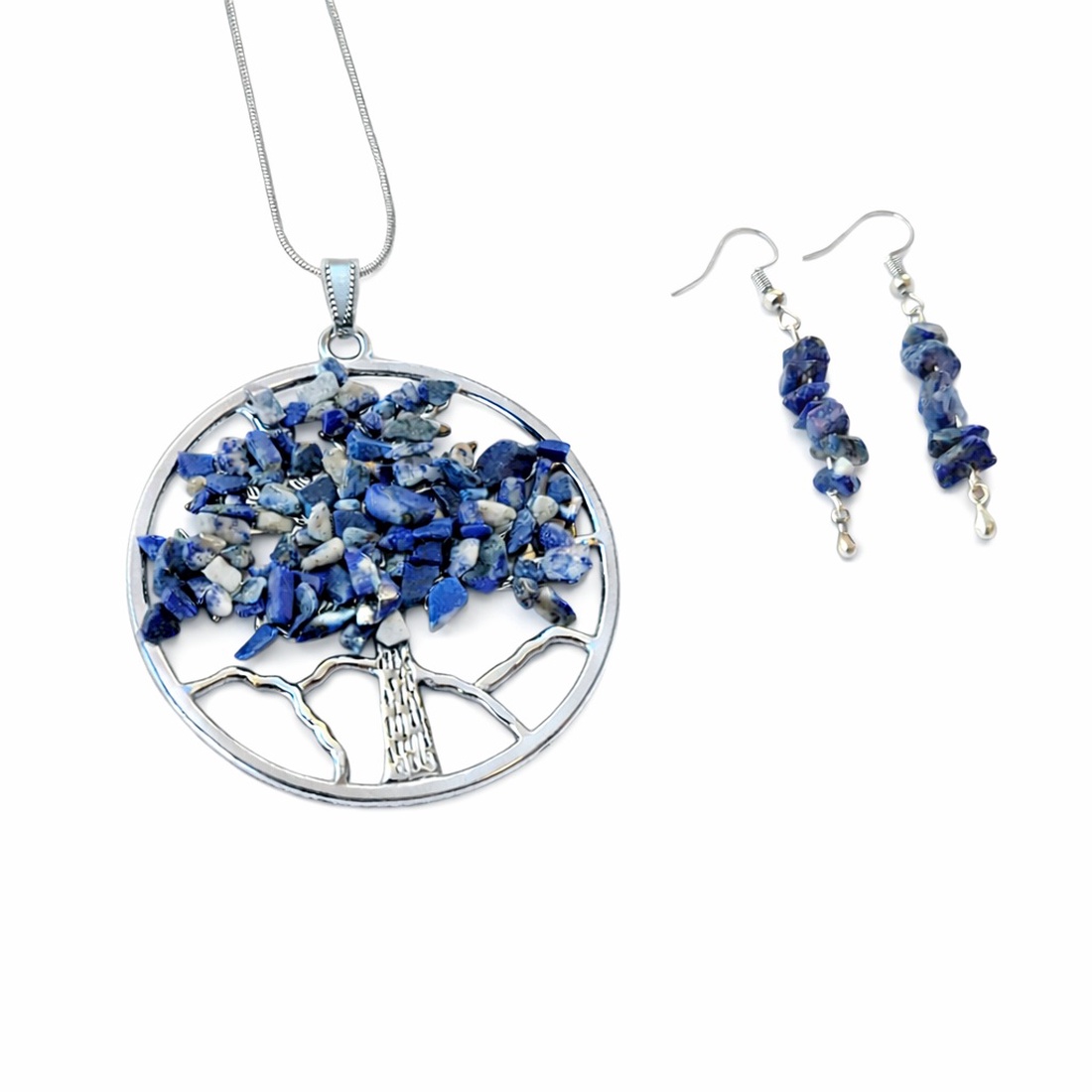 Set bijuterii Pomul Vietii cu Lapis Lazuli - 114647 - bijuterii - seturi de bijuterii - Artynos.ro