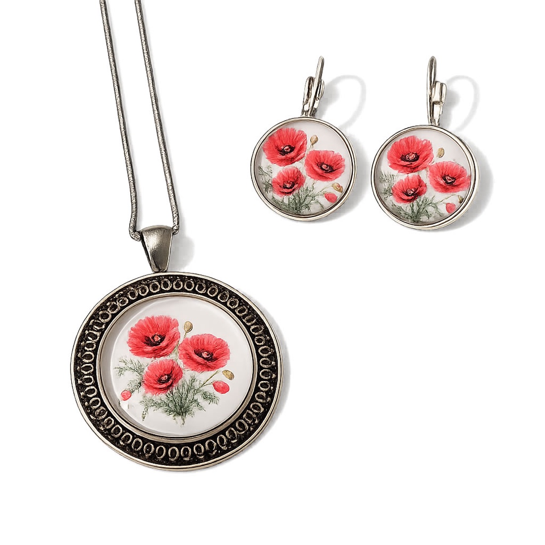 Set bijuterii cu maci 195400 - bijuterii - seturi de bijuterii - Artynos.ro