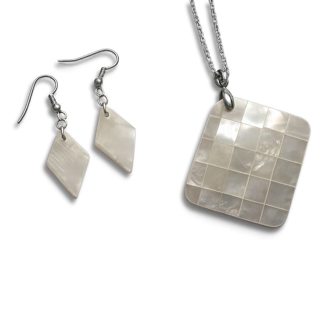 Set bijuterii cu sidef alb - 211500 - bijuterii - seturi de bijuterii - Artynos.ro