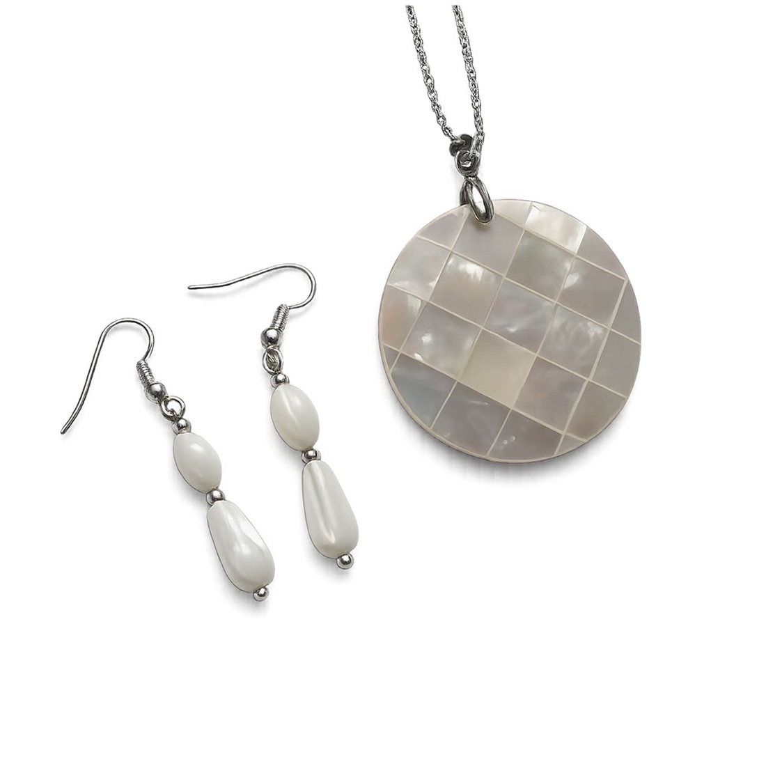 Set bijuterii cu sidef alb - 211300 - bijuterii - seturi de bijuterii - Artynos.ro