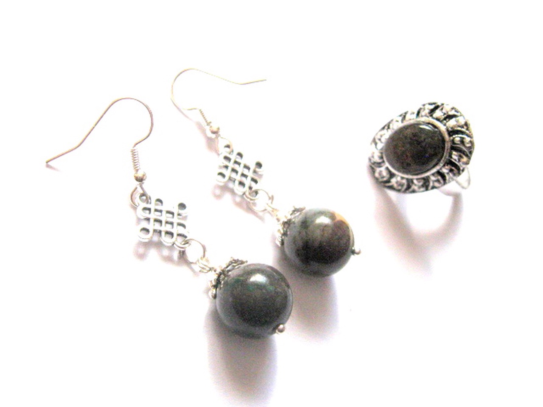 Set de bijuterii cu agata indiana � 154300 - bijuterii - seturi de bijuterii - Artynos.ro