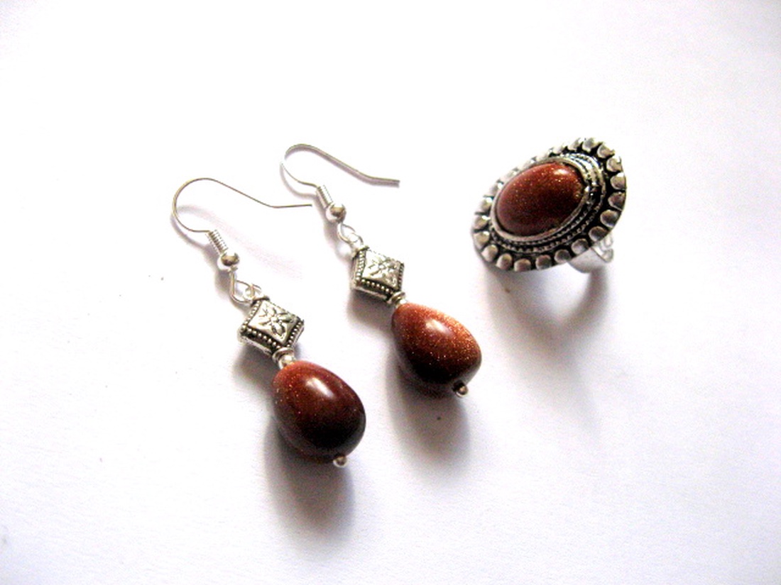 Set de bijuterii cu piatra soarelui � 154301 - bijuterii - seturi de bijuterii - Artynos.ro