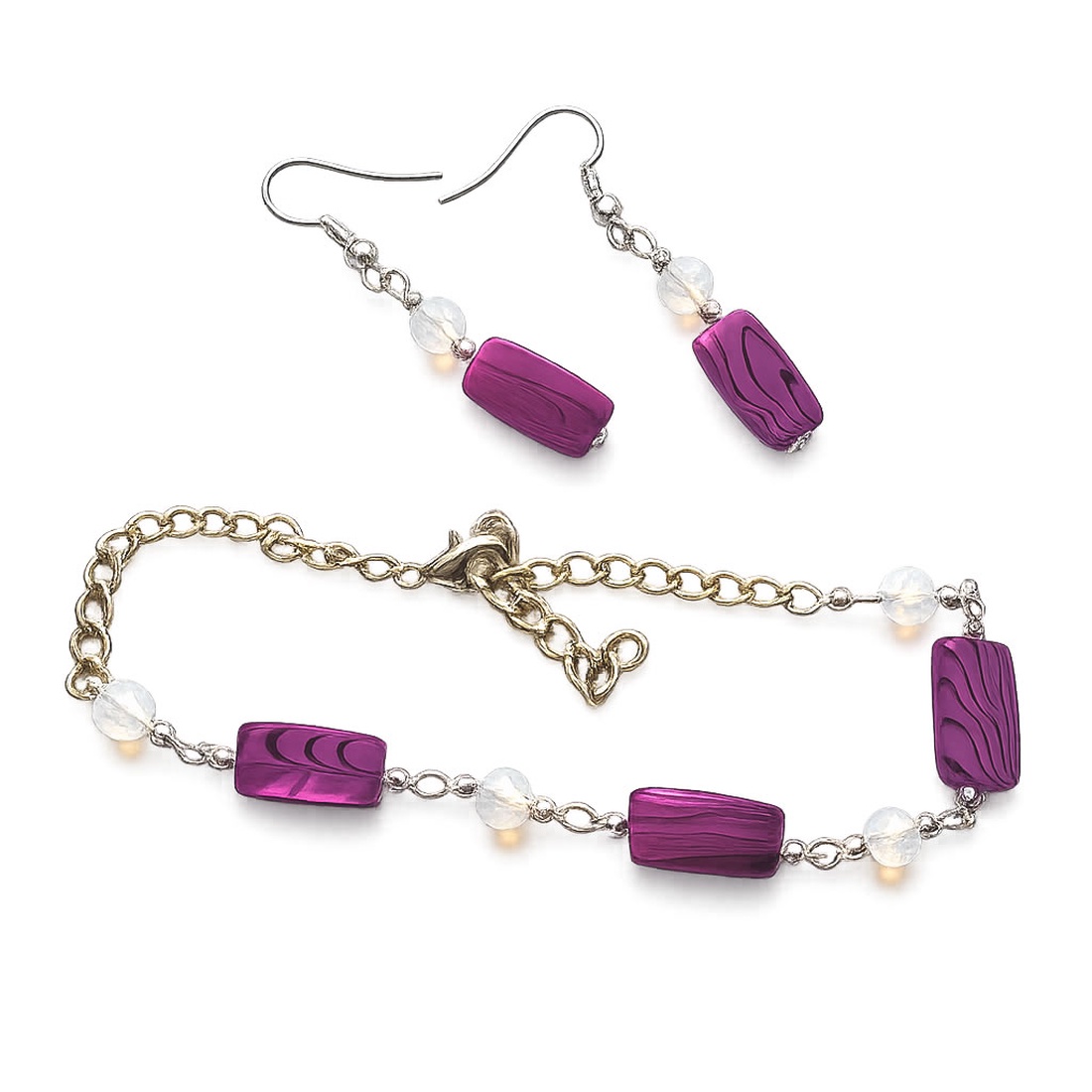 Set bijuterii cercei si bratara sidef 205400 - bijuterii - seturi de bijuterii - Artynos.ro