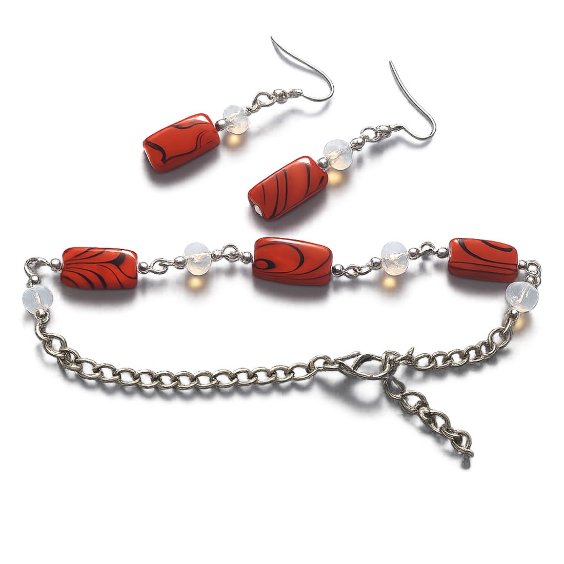 Set bijuterii cercei si bratara sidef 210000 - bijuterii - seturi de bijuterii - Artynos.ro