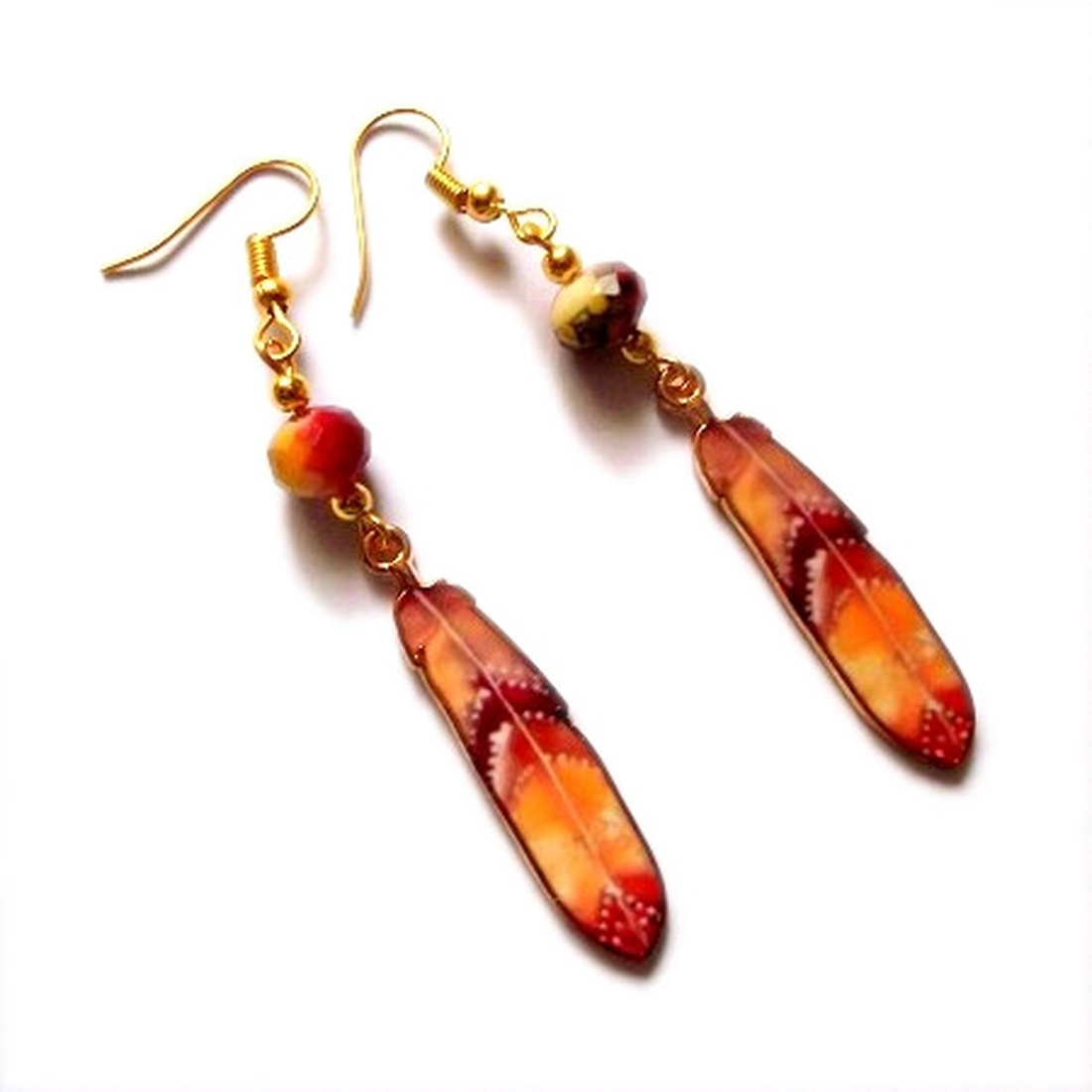 Cercei pene 46978 - bijuterii - cercei - cercei cu figurine - Artynos.ro