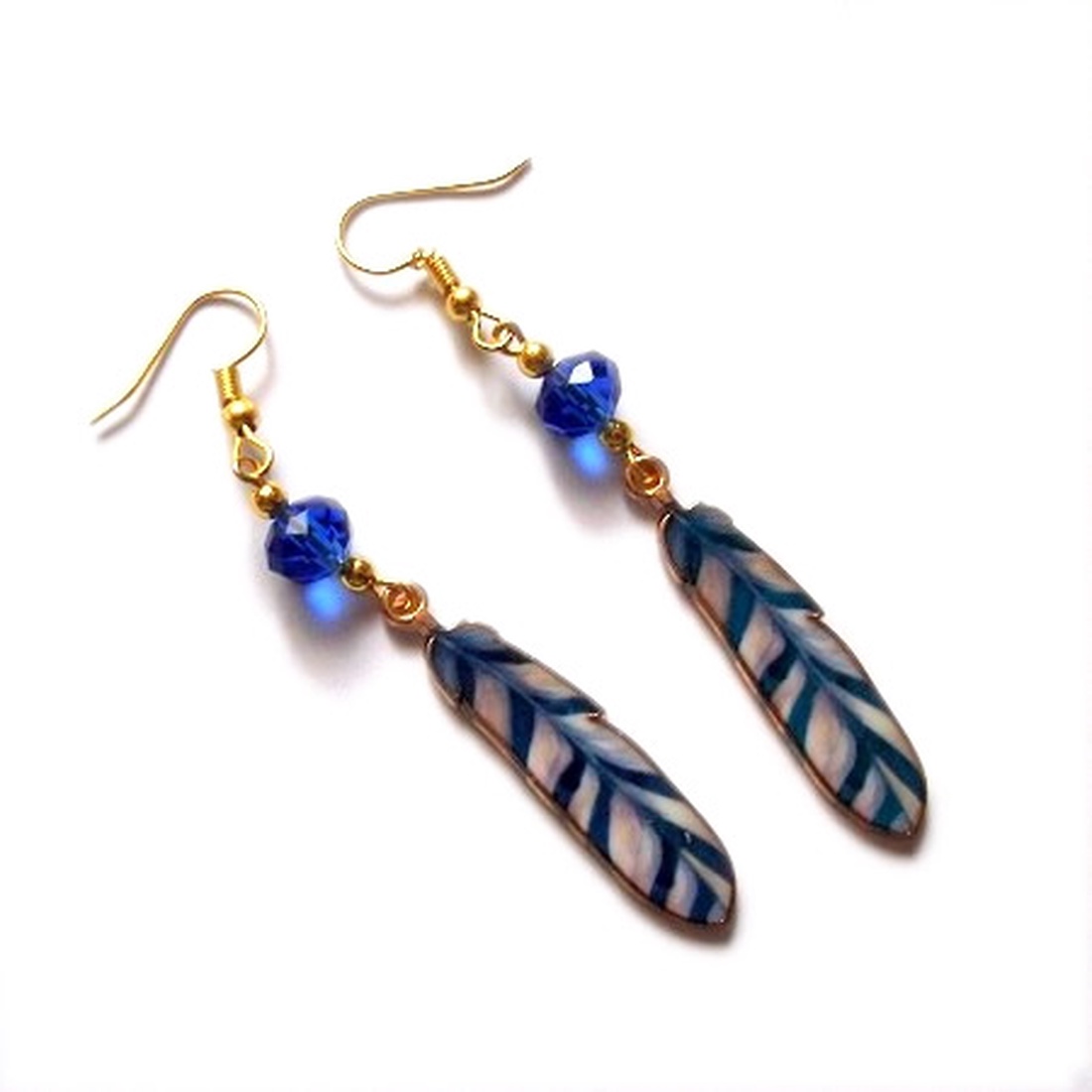 Cercei pene 46979 - bijuterii - cercei - cercei cu figurine - Artynos.ro