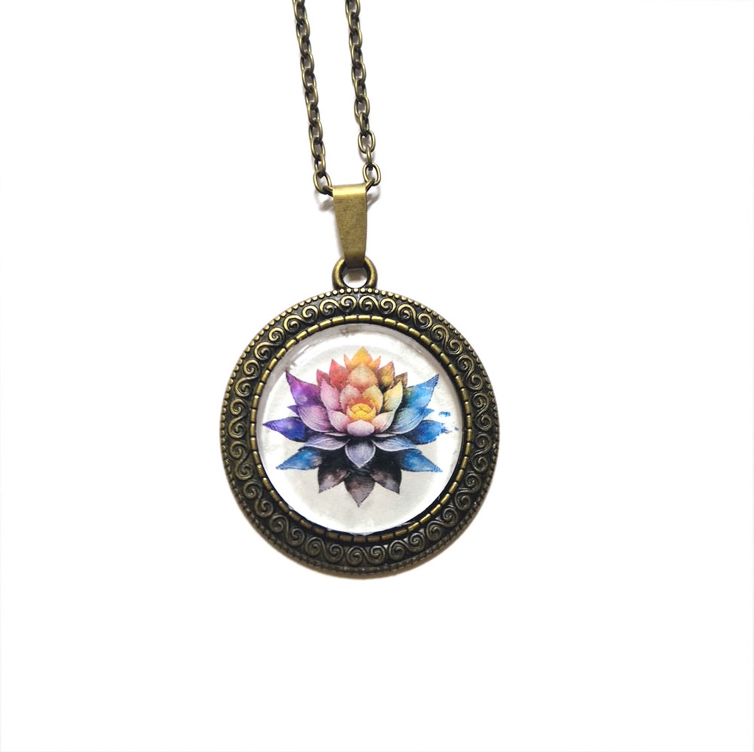 Colier cu pandantiv model lotus 204700 - bijuterii - coliere - pandative - Artynos.ro