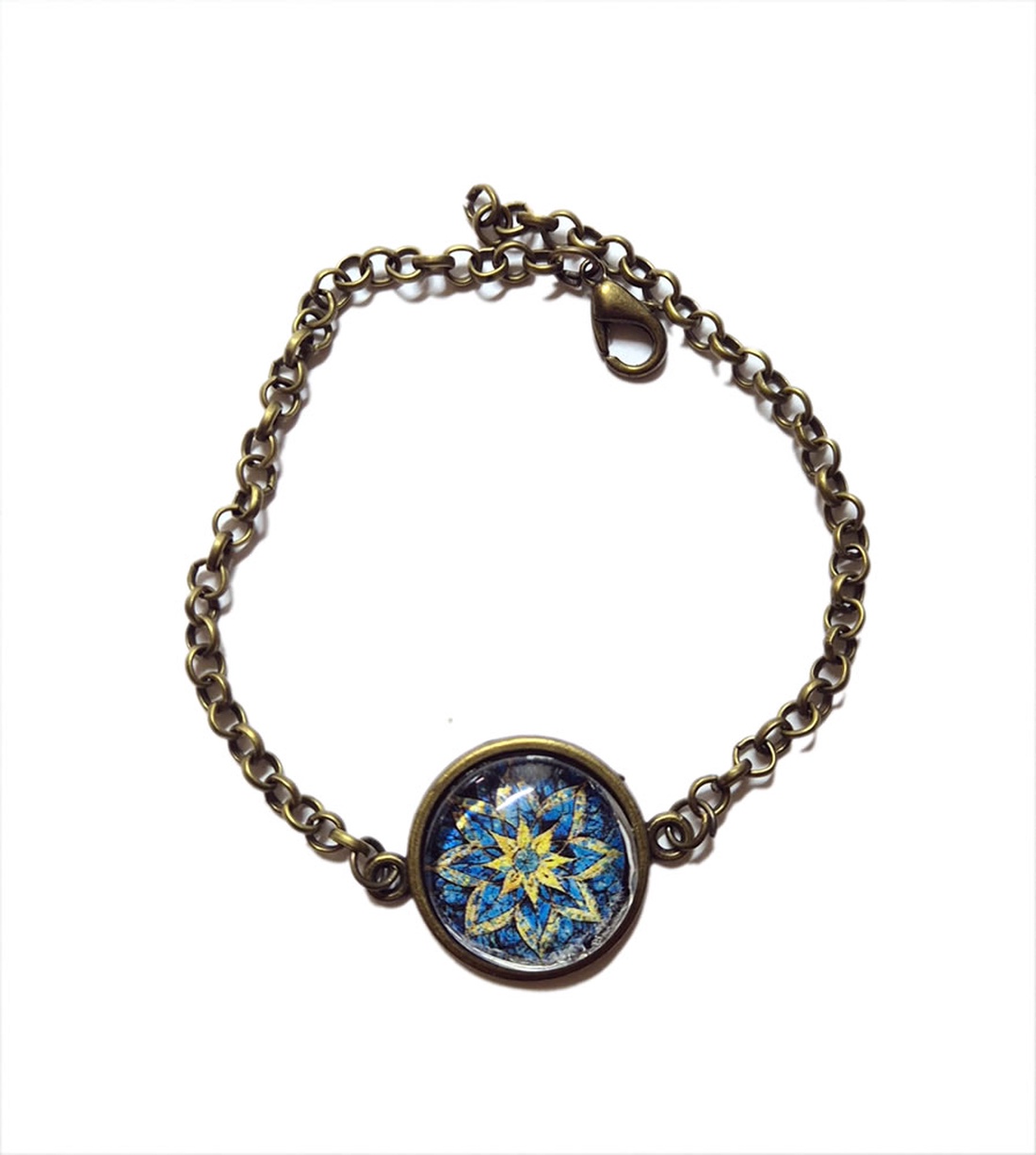 Bratara culoare bronz cu mandala 211000 - bijuterii - brățări - brățări din mărgele - Artynos.ro