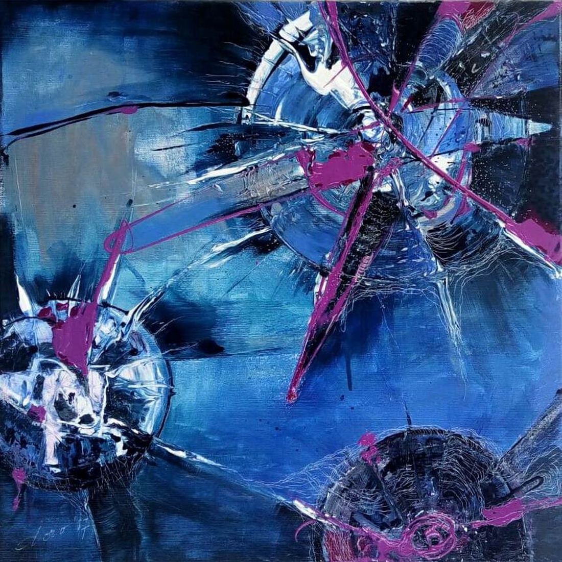 Tablou Spinner �  60�60 cm, canvas 3D, tehnica mixta � Dorothea Cailean - casă & stil de viață - decorațiuni de casă - decorațiuni de pereți - decorațiuni suspendate - Artynos.ro