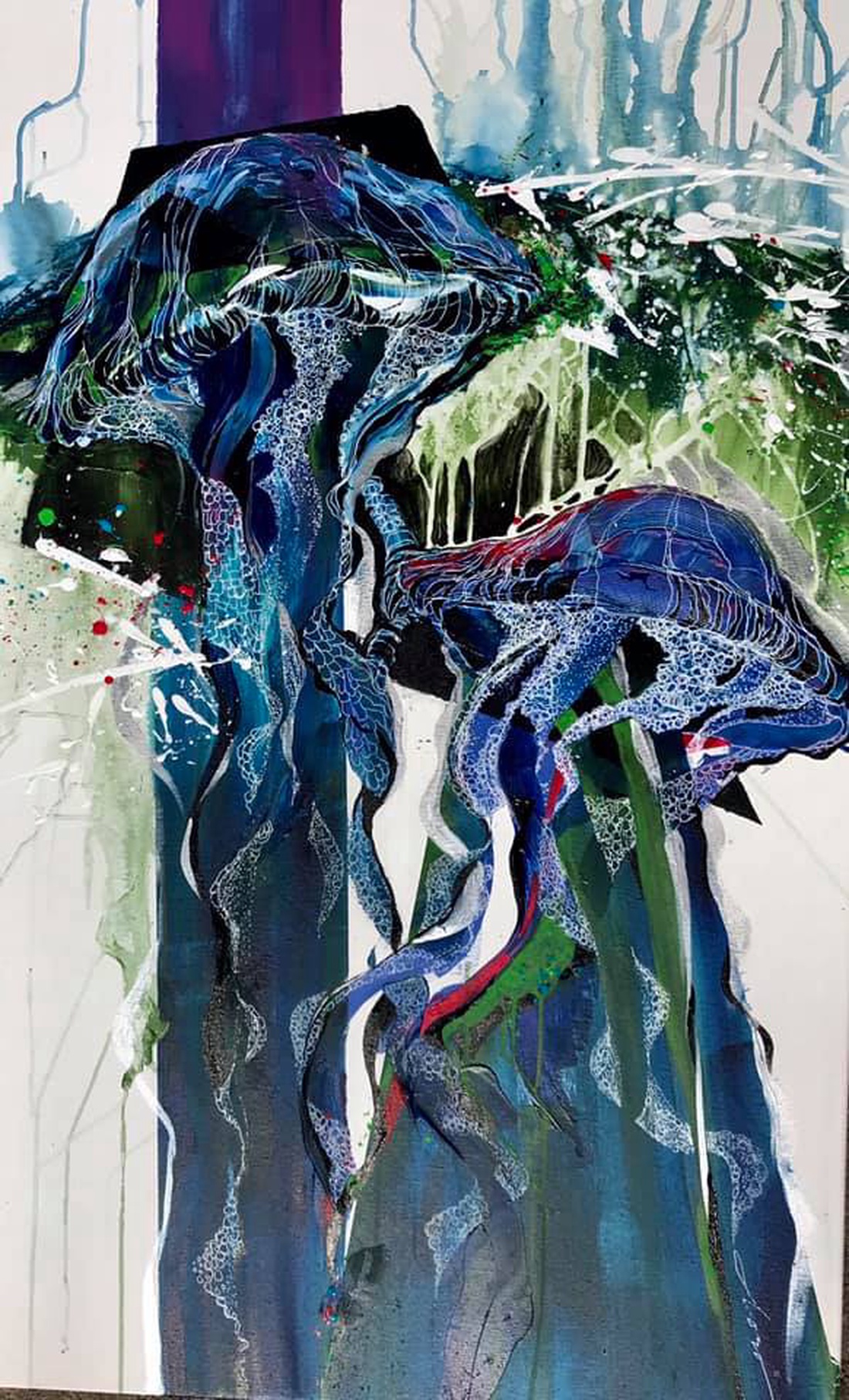 Tablou Meduze � 80x120 cm, canvas, tehnica mixta � Dorothea Cailean - casă & stil de viață - decorațiuni de casă - decorațiuni de pereți - decorațiuni suspendate - Artynos.ro