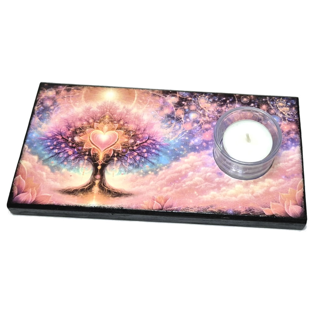 Suport lumanare din lemn - Arborele vietii - 090705 - casă & stil de viață - lumânări, parfumuri, arome - suport de lumânări - Artynos.ro