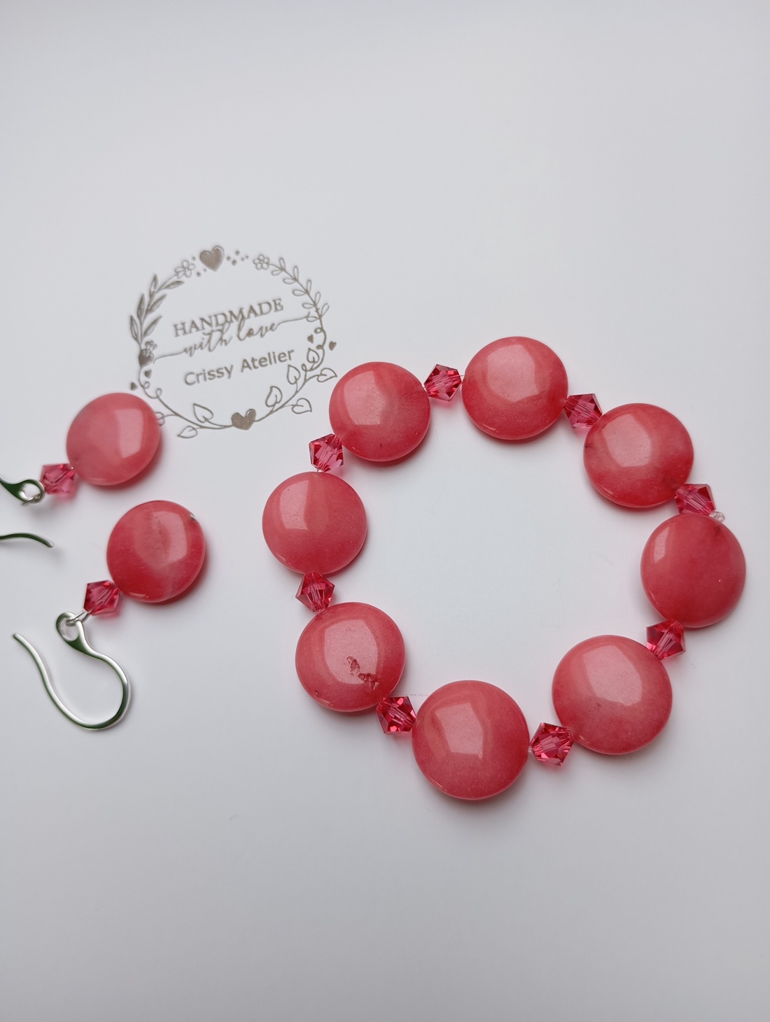 Set La vie en Rose cu Rodocrozit - bijuterii - seturi de bijuterii - Artynos.ro