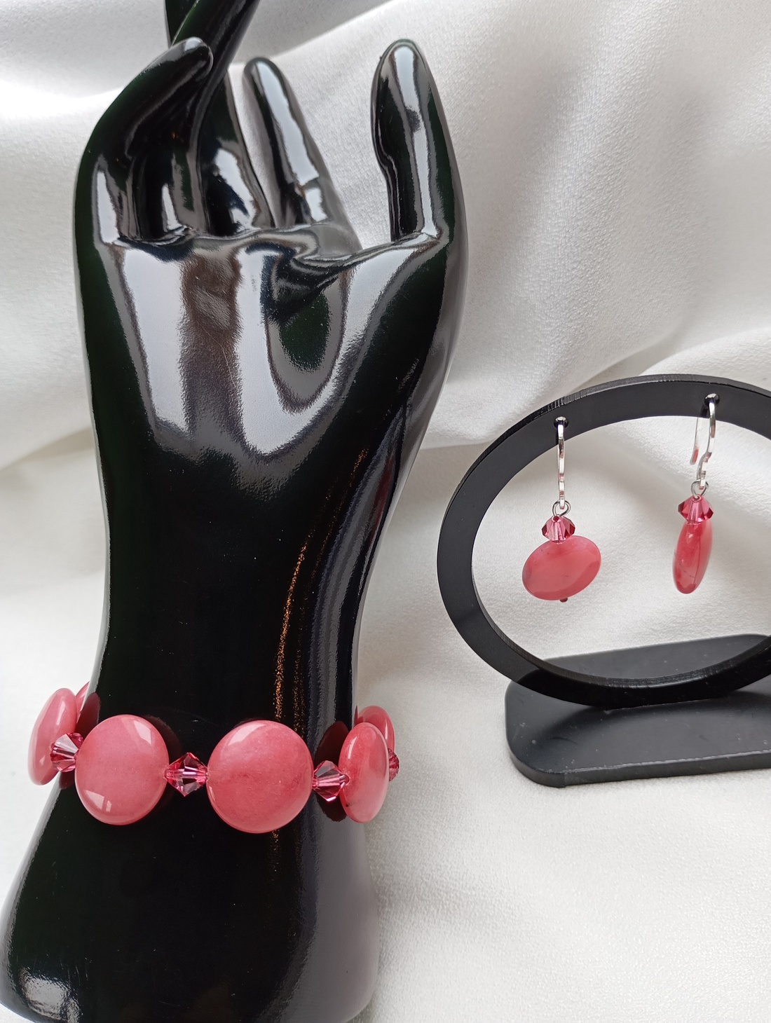 Set La vie en Rose cu Rodocrozit - bijuterii - seturi de bijuterii - Artynos.ro