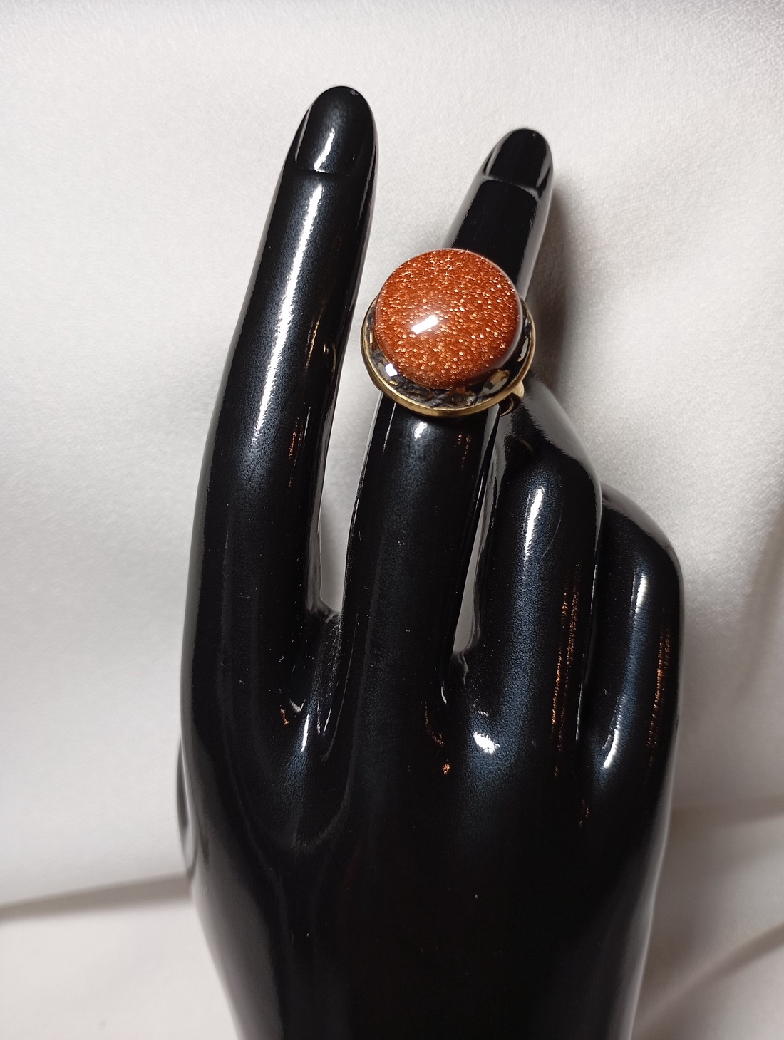 Inel cu Piatra Soarelui si Swarovski - bijuterii - inele - inele cu pietre semiprețioase - Artynos.ro