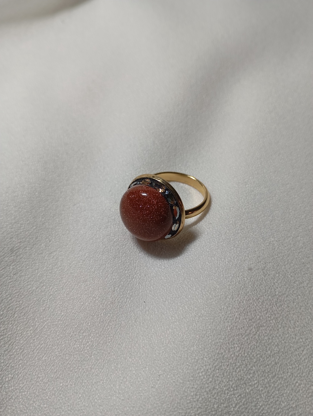 Inel cu Piatra Soarelui si Swarovski - bijuterii - inele - inele cu pietre semiprețioase - Artynos.ro