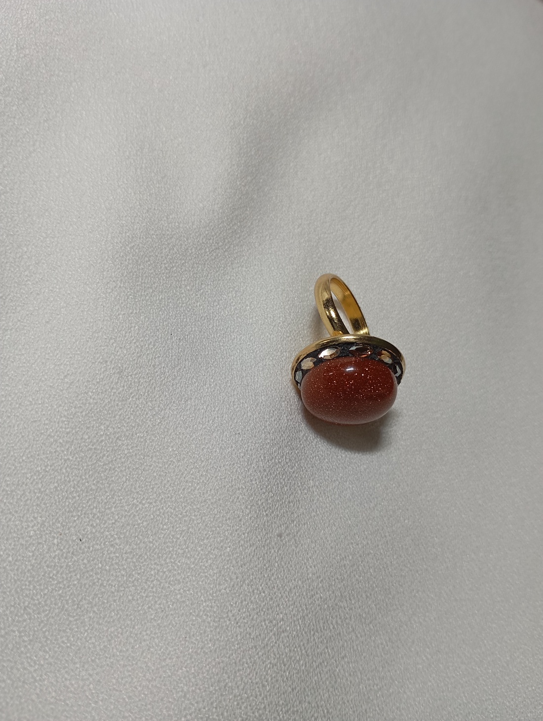 Inel cu Piatra Soarelui si Swarovski - bijuterii - inele - inele cu pietre semiprețioase - Artynos.ro