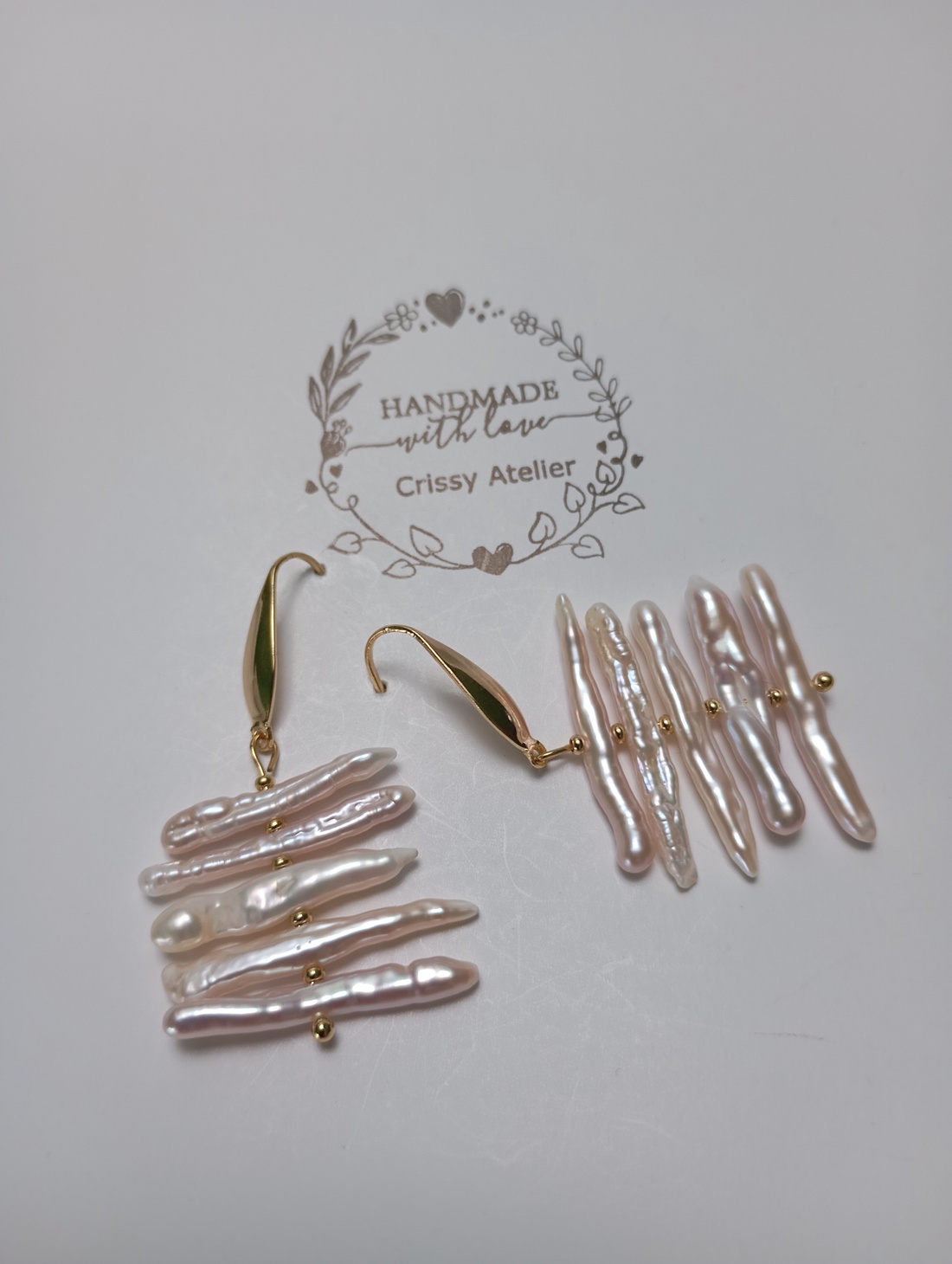 Cercei cu perle de cultura si tortite placate cu aur 18K - bijuterii - cercei - cercei din perle - Artynos.ro