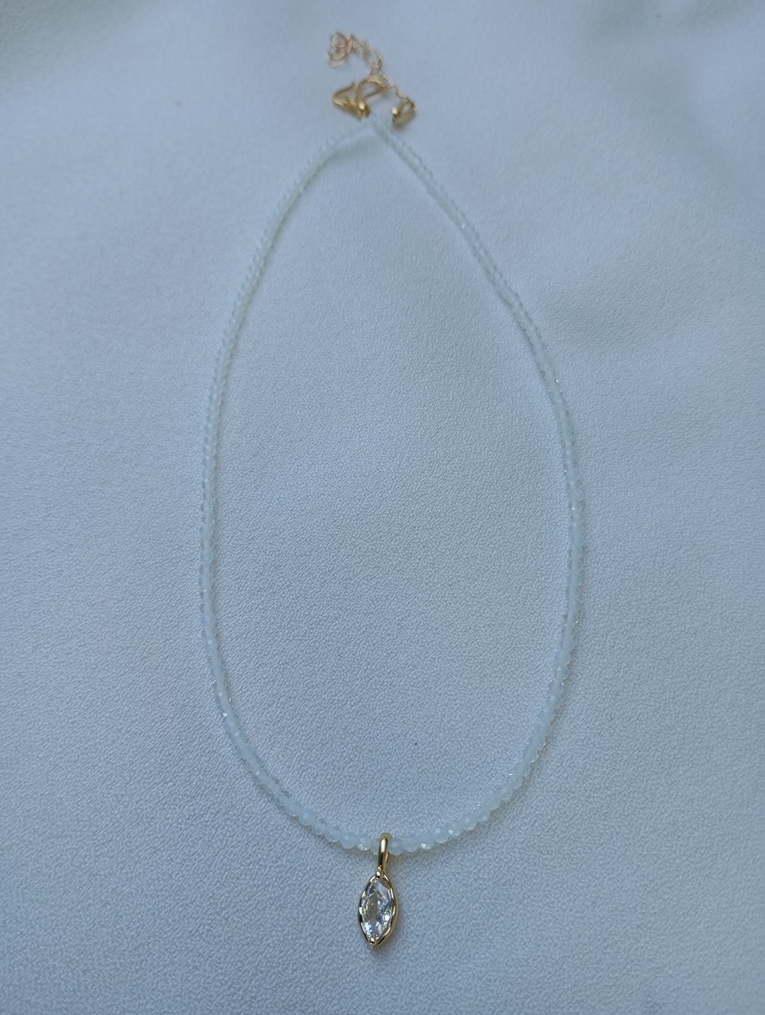 Colier cubic zirconiu alb si pandantiv rhinestone Crystal - bijuterii - coliere - coliere cu pandative - Artynos.ro