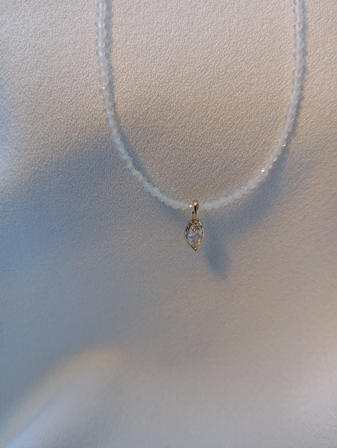 Colier cubic zirconiu alb si pandantiv rhinestone Crystal - bijuterii - coliere - coliere cu pandative - Artynos.ro