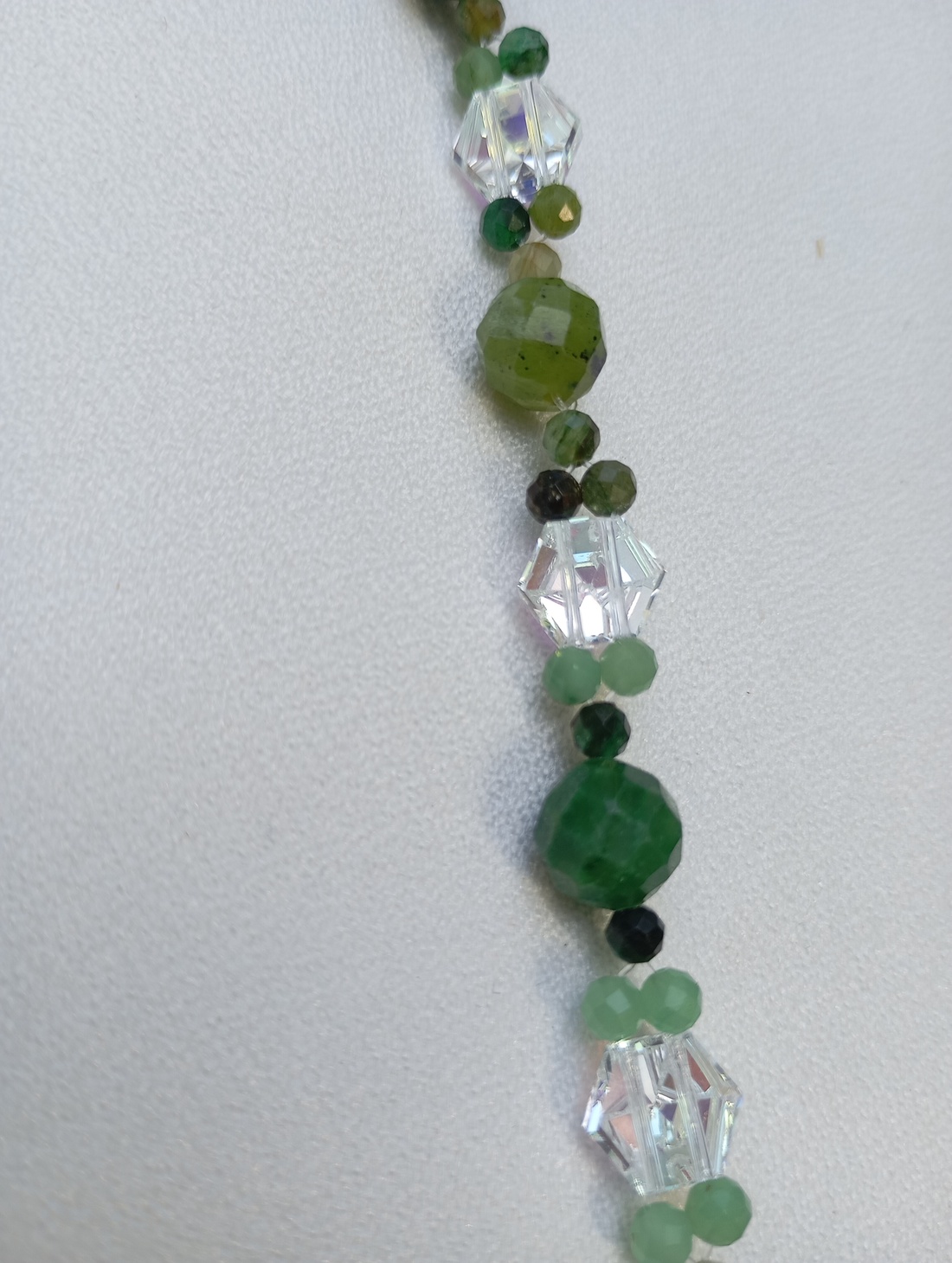 Bratara cu margele Smarald si Swarovski - bijuterii - brățări - brățări din pietre semiprețioase - Artynos.ro