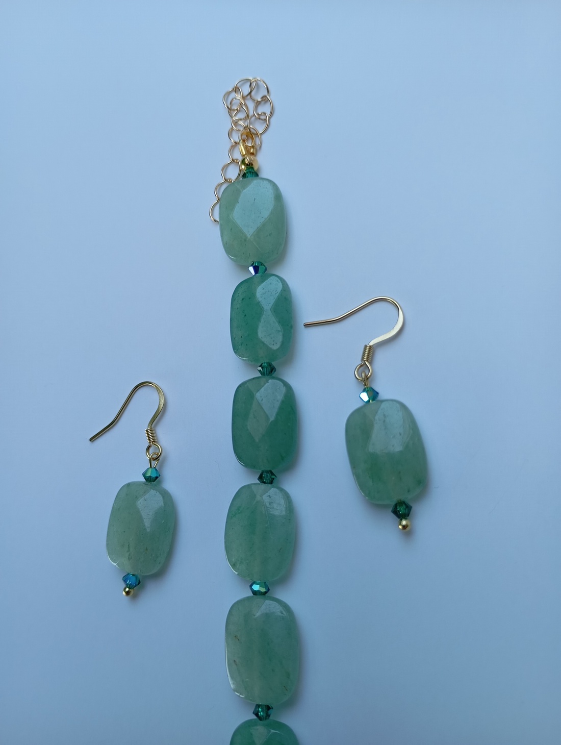 Set  bijuterii Aventurin si margelute Swarovski - bijuterii - seturi de bijuterii - Artynos.ro