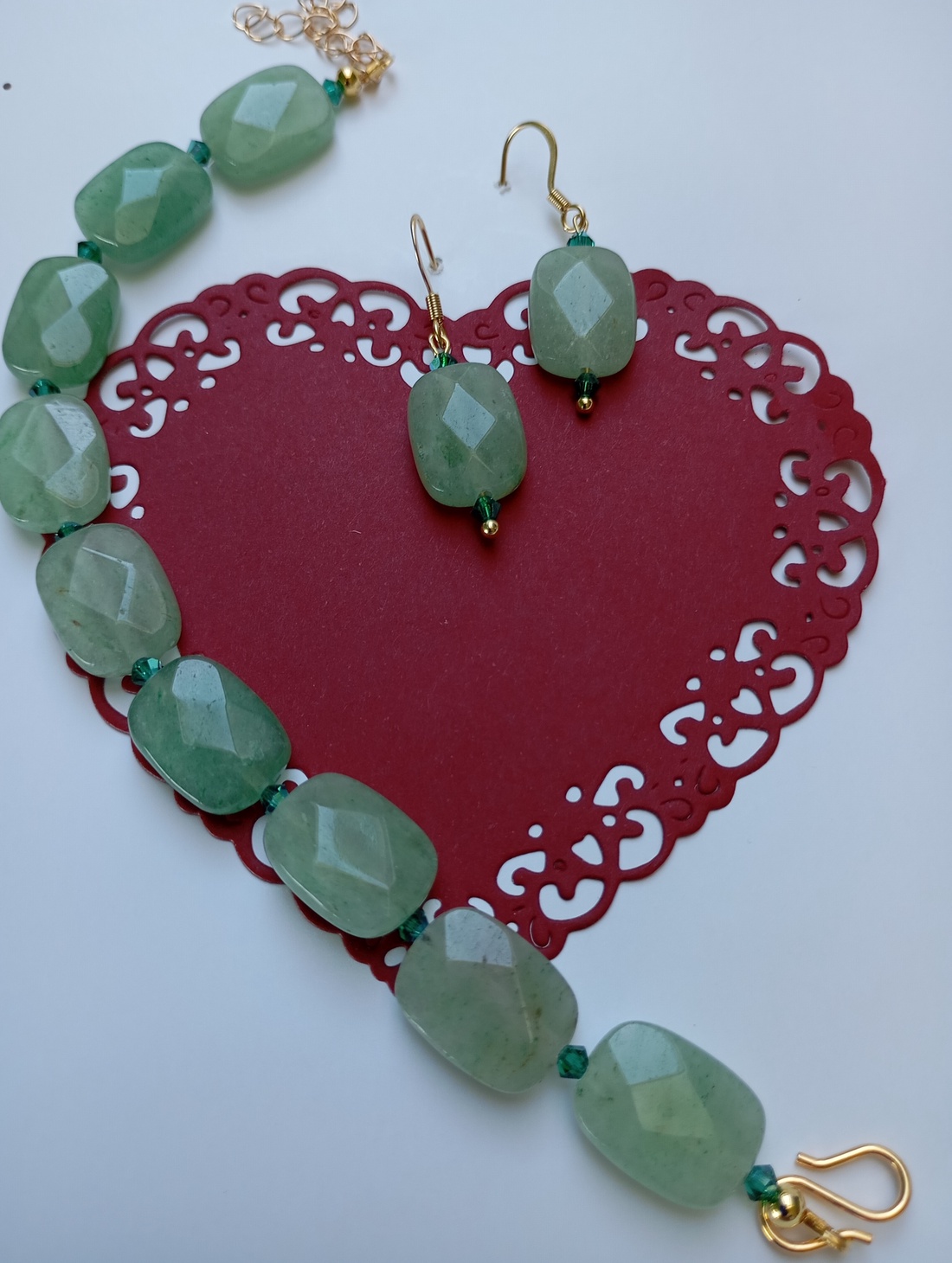 Set  bijuterii Aventurin si margelute Swarovski - bijuterii - seturi de bijuterii - Artynos.ro