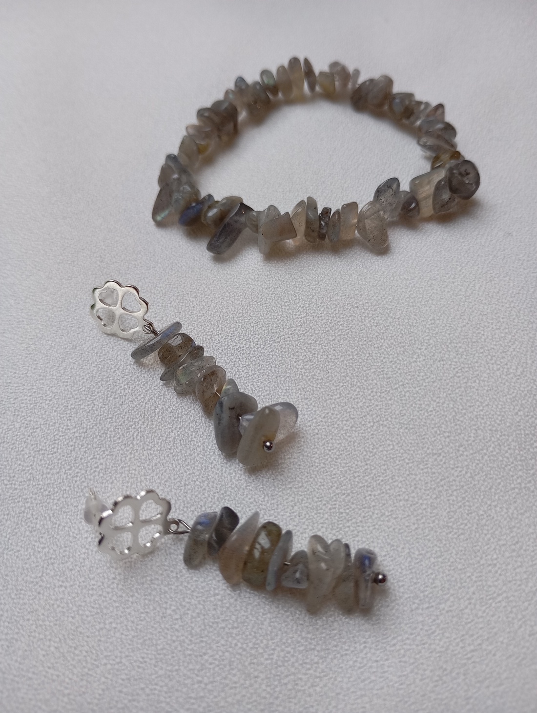 Set bujiterii Labradorit cu tortite placate cu argint 925 - bijuterii - seturi de bijuterii - Artynos.ro