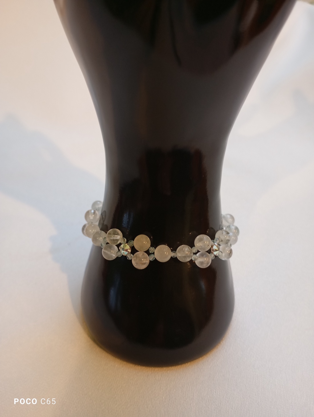 Bratara cu margele Topaz si Swarovski chaton montee - bijuterii - brățări - brățări din pietre semiprețioase - Artynos.ro