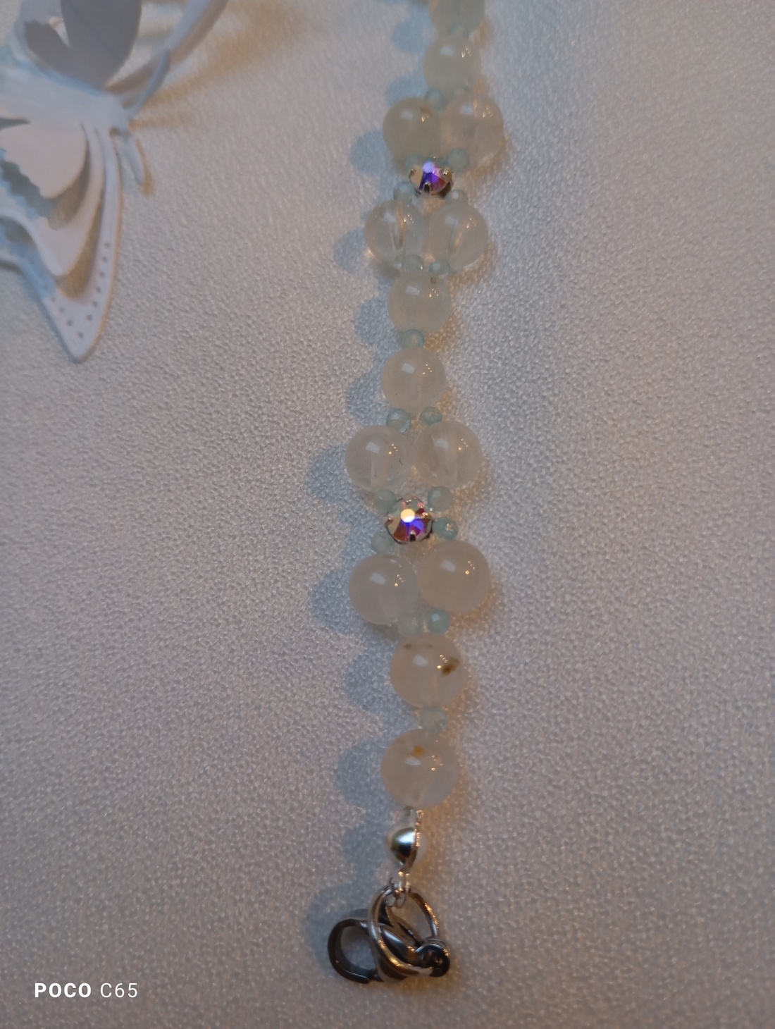 Bratara cu margele Topaz si Swarovski chaton montee - bijuterii - brățări - brățări din pietre semiprețioase - Artynos.ro