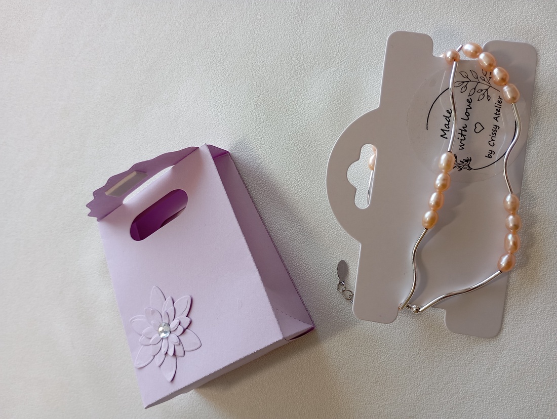 Colier cu Perle de cultura roz somon si elemente argintate - bijuterii - coliere - coliere din perle - Artynos.ro