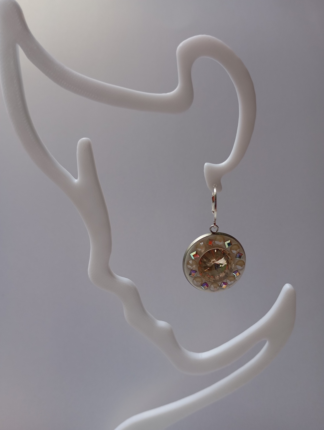 Cercei cu cristale Preciosa si tortite placate cu argint - bijuterii - cercei - cercei din mărgele - Artynos.ro