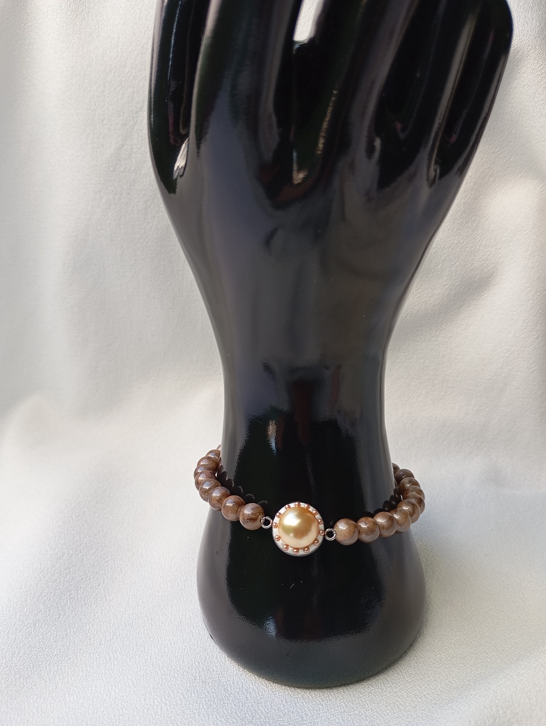 Bratara cu perle Swarovski si pietre Calcedonie 6mm - bijuterii - brățări - brățări din mărgele - Artynos.ro