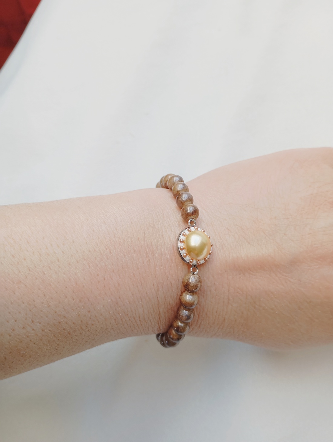 Bratara cu perle Swarovski si pietre Calcedonie 6mm - bijuterii - brățări - brățări din mărgele - Artynos.ro