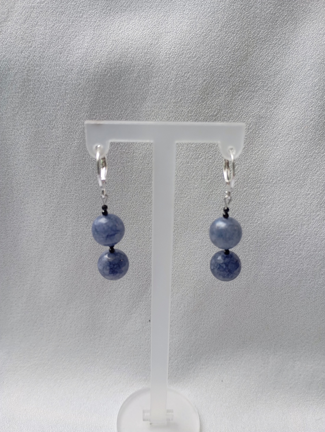 Set bijuterii cu Angelit, hematit placat cu argint si CZ negru - bijuterii - seturi de bijuterii - Artynos.ro