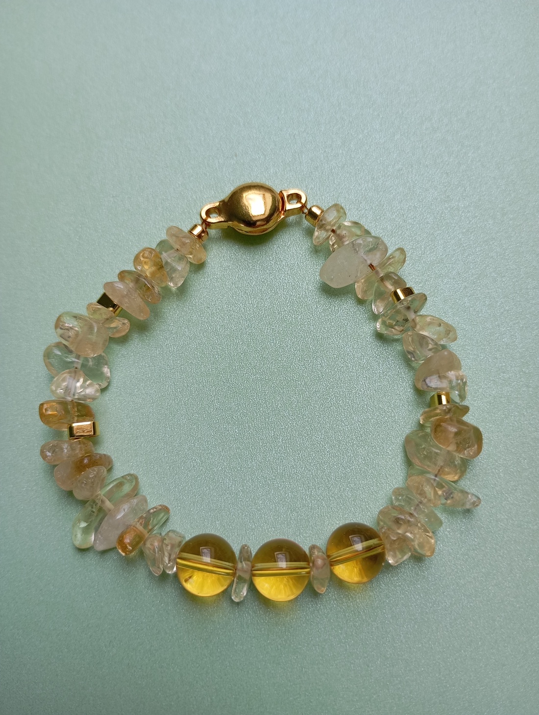 Bratara cu Citrin si Hematit placat cu aur 24K - bijuterii - brățări - brățări din pietre semiprețioase - Artynos.ro