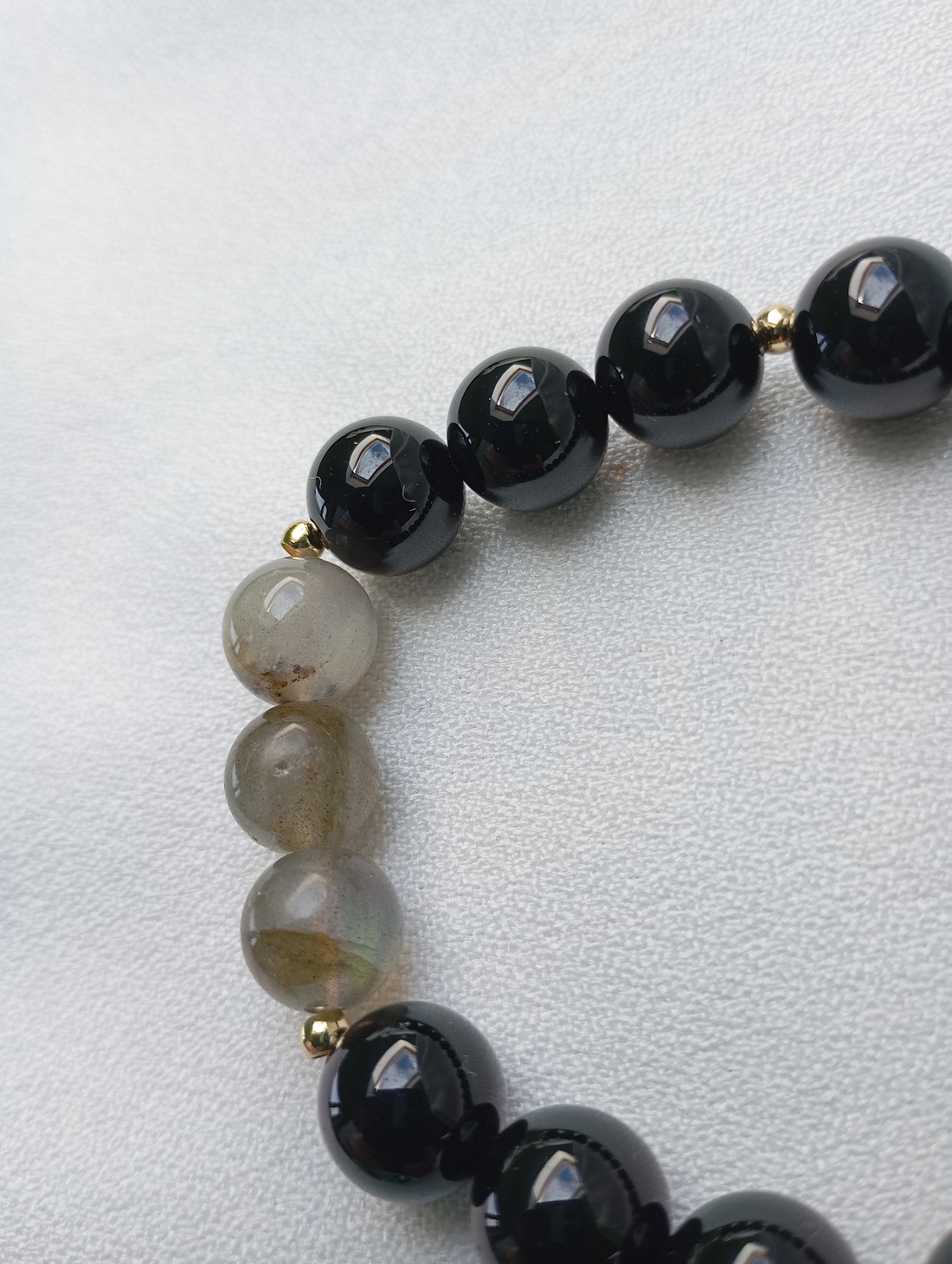 Bratara barbateasca cu Onix si Labradorit - bijuterii - brățări - brățări din pietre semiprețioase - Artynos.ro