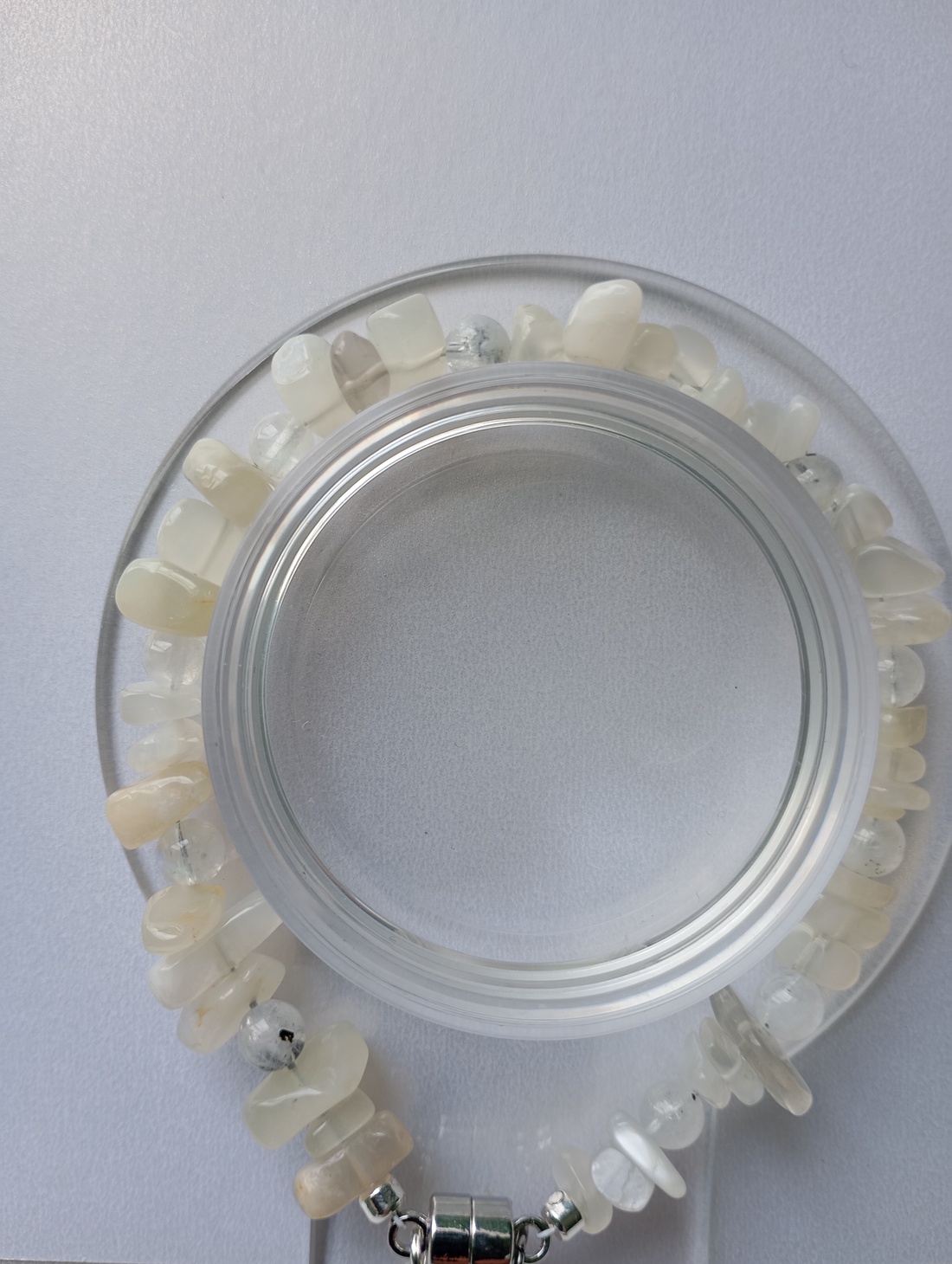 Bratara cu Piatra Lunii chipsuri si Cuart rutilat  - bijuterii - brățări - brățări din pietre semiprețioase - Artynos.ro