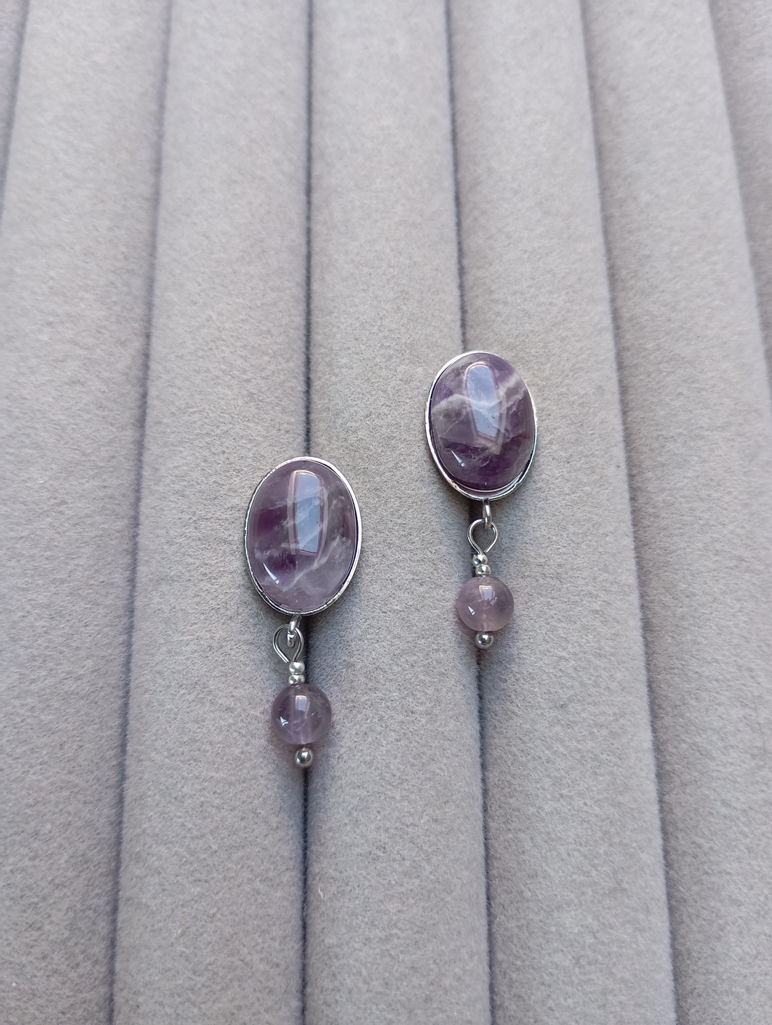 Cercei retro cu Ametist - bijuterii - cercei - cercei din pietre semiprețioase - Artynos.ro
