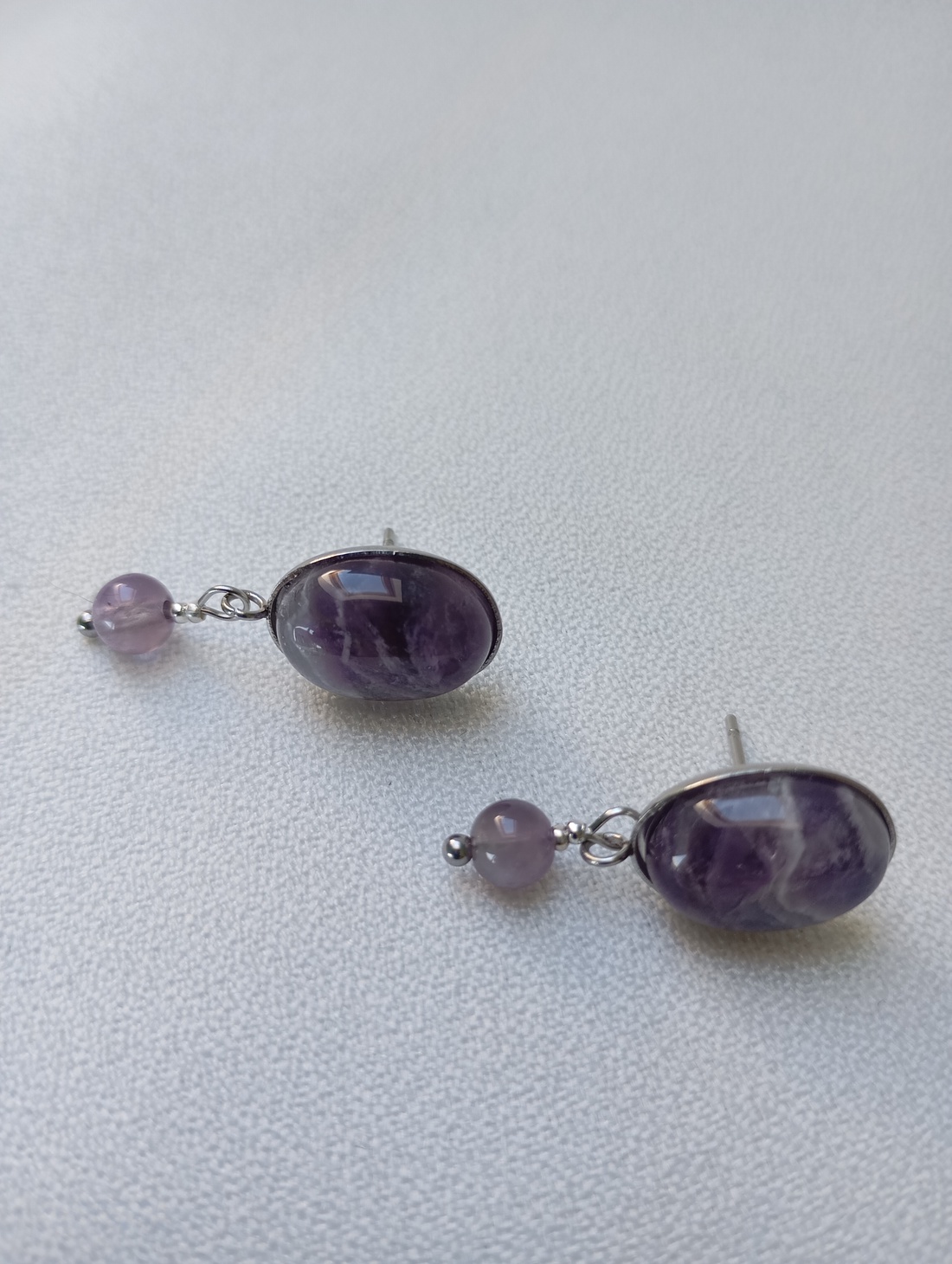 Cercei retro cu Ametist - bijuterii - cercei - cercei din pietre semiprețioase - Artynos.ro